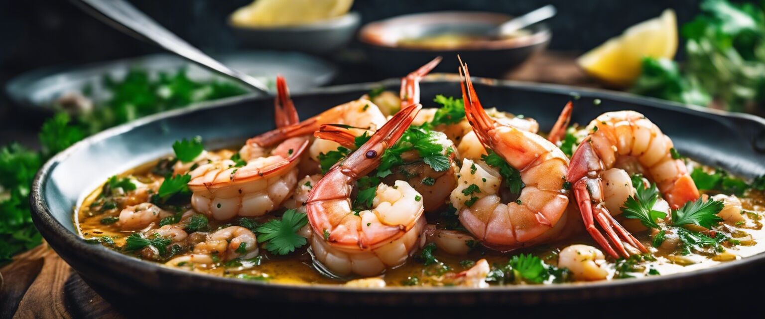 Gambas al ajillo dish