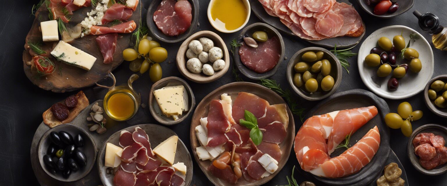 Variety of colorful tapas