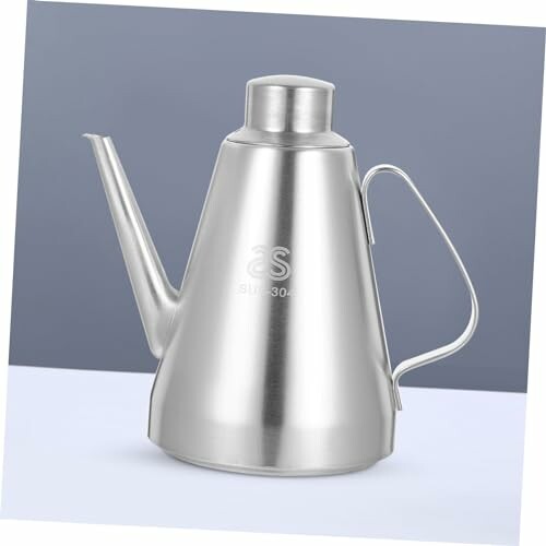 Stainless steel pour-over kettle with handle and spout