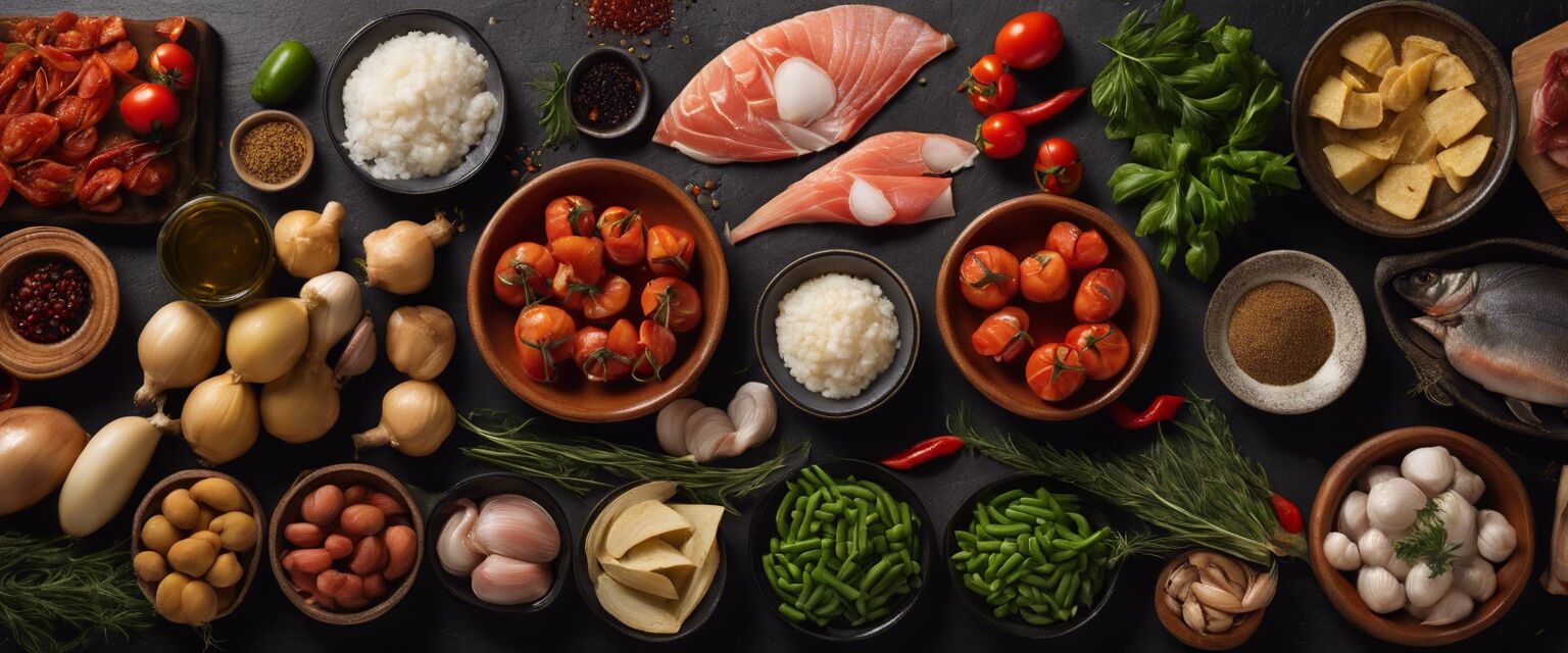 Ingredients for making tapas
